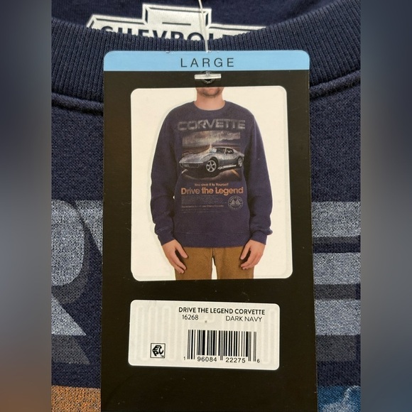 Corvette Crew Neck Sweatshirt By Chevrolet NWT Size L - Picture 4 of 6